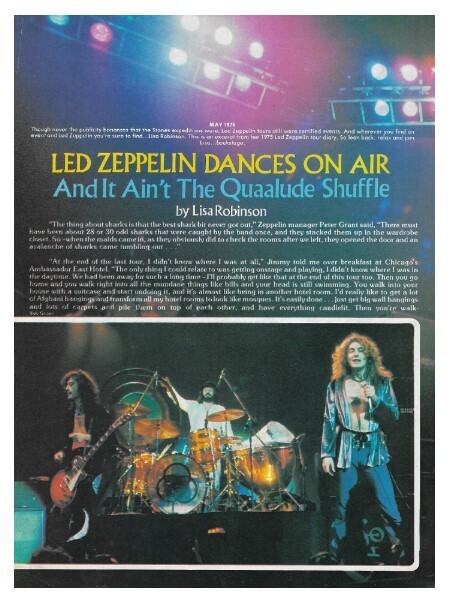Led Zeppelin / Led Zeppelin Dances On Air | Magazine Article | May 1975