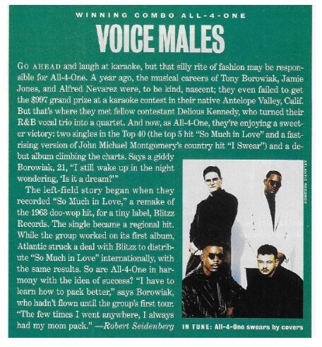 All-4-One / Voice Males | Magazine Article | May 1994