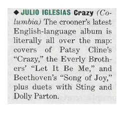 Iglesias, Julio / Crazy | Magazine Review | May 1994