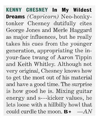 Chesney, Kenny / In My Wildest Dreams | Magazine Review | May 1994