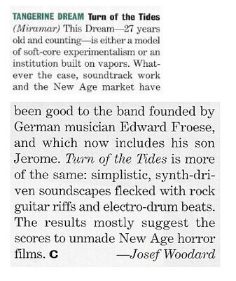 Tangerine Dream / Turn of the Tides | Magazine Review | May 1994