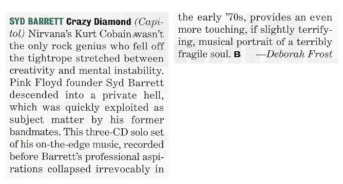 Barrett, Syd / Crazy Diamond | Magazine Review | May 1994