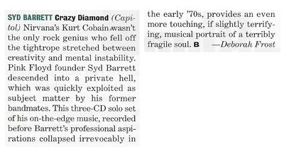 Barrett, Syd / Crazy Diamond | Magazine Review | May 1994