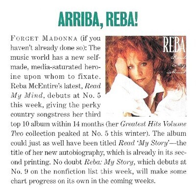 McEntire, Reba / Arriba, Reba! | Magazine Article | May 1994