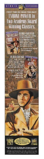 Power, Tyrone / Tyrone Power in Two Academy Award Winning Classics | Magazine Ad | 1994