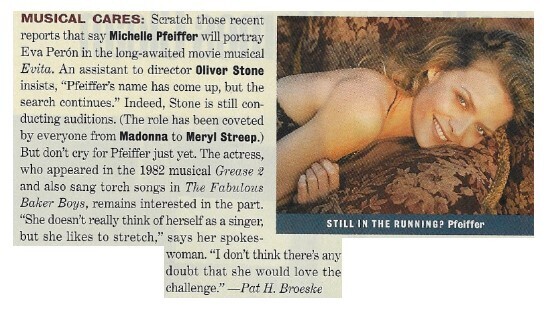 Pfeiffer, Michelle / Musical Cares | Magazine Article | May 1994