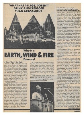 Earth, Wind + Fire / What Has 18 Legs, Doesn't Drink and Is Bigger Than Aerosmith? | March 1977