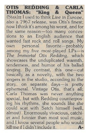 Redding, Otis (+ Carla Thomas) / King + Queen | March 1977