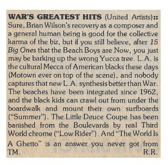 War / Greatest Hits | December 1976