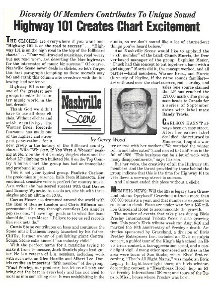 Highway 101 / Highway 101 Creates Chart Excitement | August 1987