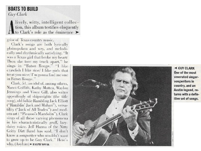 Clark, Guy / Boats to Build / 1993
