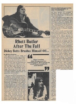 Betts, Dickey / Rhett Butler After the Fall | March 1977