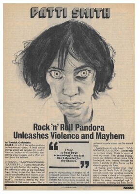 Smith, Patti / Rock &#39;n&#39; Roll Pandora Unleashes Violence and Mayhem | March 1977