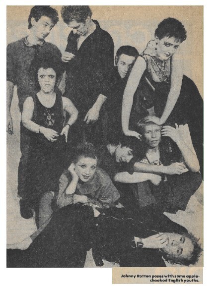 Sex Pistols / Johnny Rotten Poses with Some Apple-Cheeked English Youths | March 1977