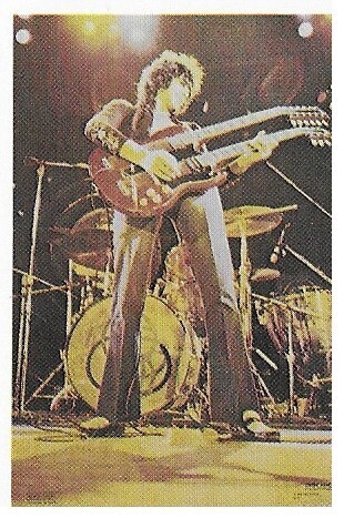 Led Zeppelin / Jimmy Page On Stage, Double Neck Guitar | Magazine Photo