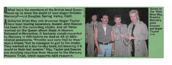 Queen / What Have the Members of Queen Been Up To? | Magazine Article | January 1996