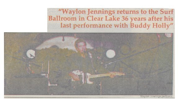 Jennings, Waylon / Waylon Jennings Returns to the Surf Ballroom | Newspaper Photo | 1995