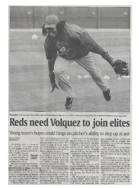 Volquez, Edinson / Reds Need Volquez to Join Elites / 2011 / Cincinnati Reds