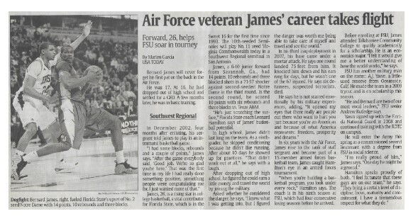 James, Bernard / Air Force Veteran James' Career Takes Flight | Newspaper Article | March 2011