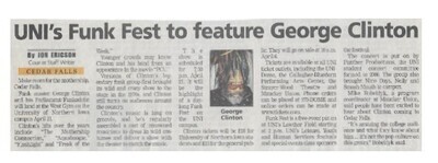 Clinton, George / UNI's Funk Fest to Feature George Clinton / 2002