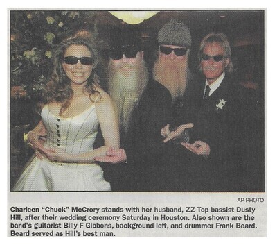 ZZ Top / Dusty Hill Wedding Ceremony | Newspaper Photo | March 2002
