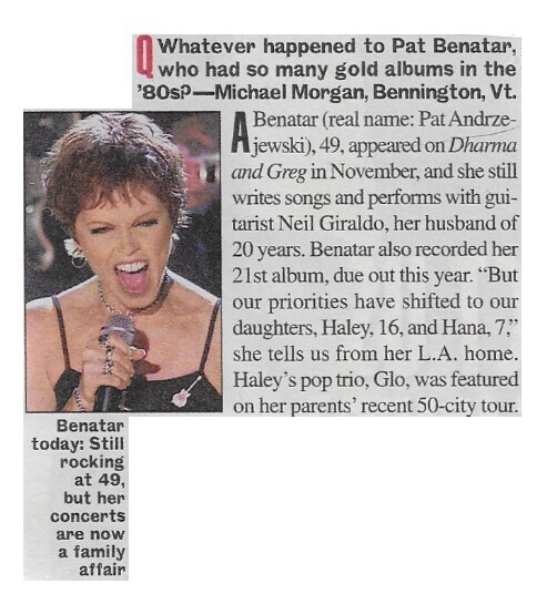 Benatar, Pat / Still Rocking at 49 | Magazine Article | January 2002