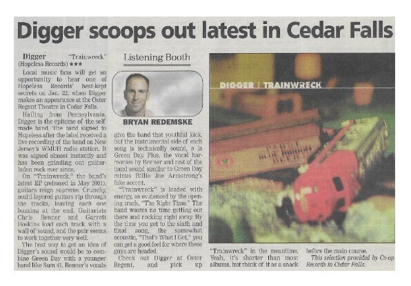 Digger / Trainwreck (Digger Scoops Out Latest in Cedar Falls) / 2002