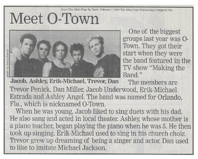O-Town / Meet O-Town | Newspaper Article | February 2002
