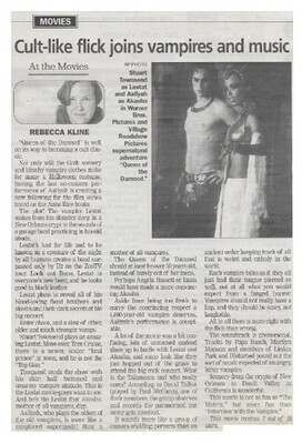 Aaliyah / Cult-Like Flick Joins Vampires and Music | Newspaper Article | February 2002