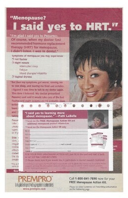 LaBelle, Patti / Prempro - I Said Yes to HRT | Magazine Ad | 2002