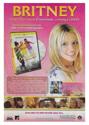 Spears, Britney / Britney in Her First Movie Crossroads, Coming to DVD! | Magazine Ad | 2002