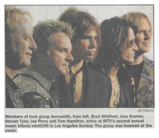 Aerosmith / Los Angeles, CA (MTV Tribute) | Newspaper Photo | April 2002
