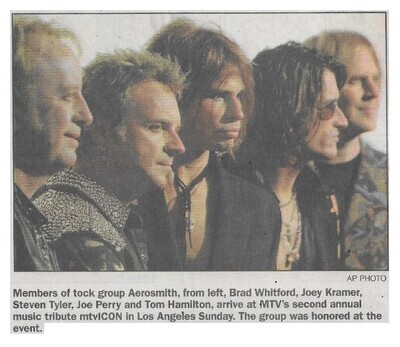 Aerosmith / Los Angeles, CA (MTV Tribute) | Newspaper Photo | April 2002