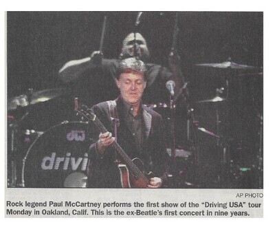 McCartney, Paul / Oakland, CA (Driving USA Tour) | Newspaper Photo | April 2002