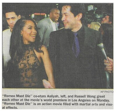 Aaliyah / Los Angeles, CA (with Russell Wong) | Newspaper Photo | March 2000