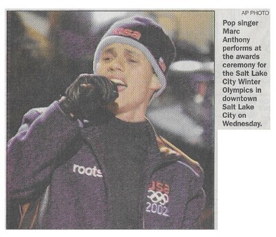 Anthony, Marc / Salt Lake City, UT (Winter Olympics) | Newspaper Photo | February 2002