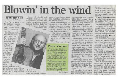 Yarrow, Peter / Blowin&#39; in the Wind | Newspaper Article | April 2002
