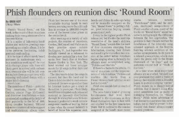Phish / Phish Flounders On Reunion Disc &#39;Round Room&#39; | Newspaper Review | December 2002