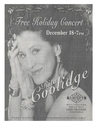 Coolidge, Rita / Tama, IL (Meskwaki Casino) | Newspaper Ad | December 2002