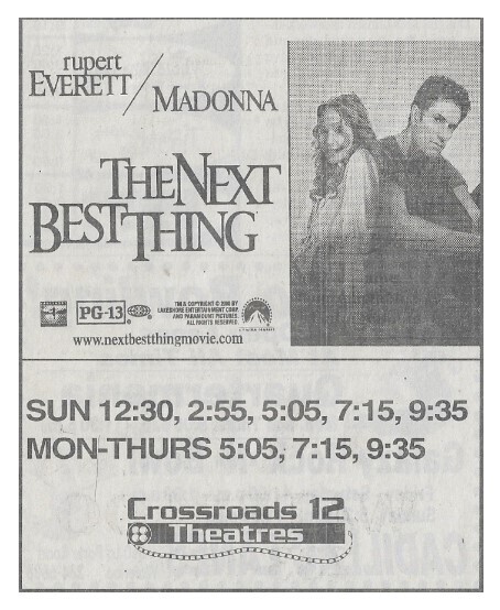 Madonna / The Next Best Thing (with Rupert Everett) | Newspaper Ad | 2000