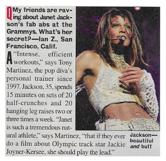 Jackson, Janet / Intense, Efficient Workouts | Magazine Article | April 2002
