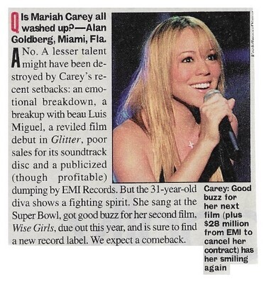 Carey, Mariah / Shows Fighting Spirit | Magazine Article | March 2002