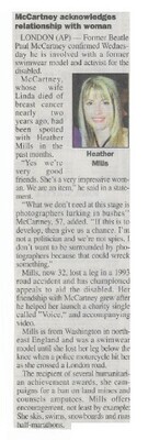 McCartney, Paul / McCartney Acknowledges Relationship with Woman | Newspaper Article | March 2000