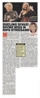 Midler, Bette / Dueling Divas! Divine Miss M Rips Streisand | Magazine Article | January 2000