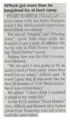 Affleck, Ben / Affleck Got More Than He Bargained for at Boot Camp | April 2000