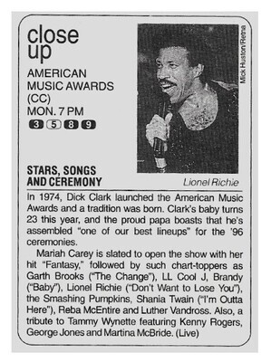 Richie, Lionel / American Music Awards (Close Up) | January 1996