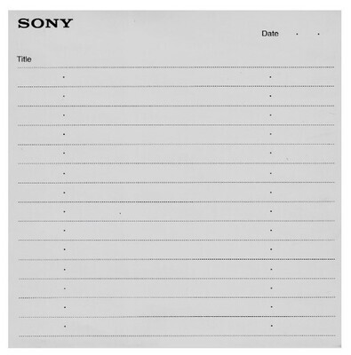 Sony / CD-R Inlay Card | Type #5