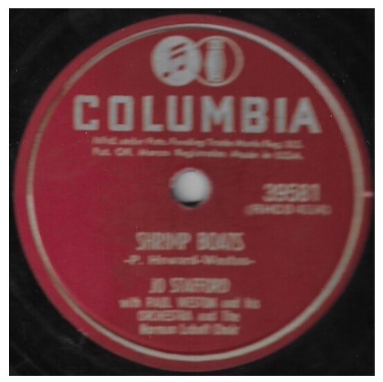 Stafford, Jo / Shrimp Boats | Columbia 39581 | 10 Inch Shellac Single (78 RPM) | 1951