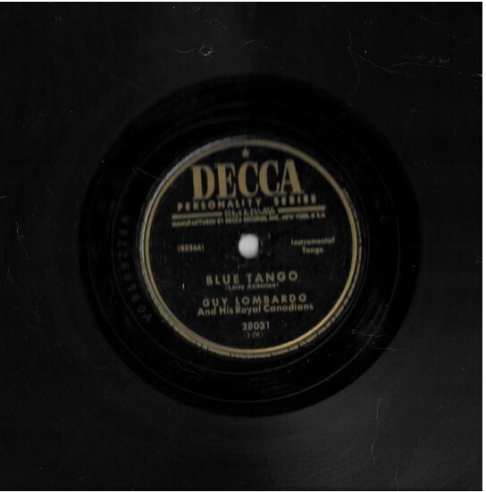 Lombardo, Guy / Blue Tango | Decca 28031 | 10 Inch Shellac Single (78 RPM) | 1952