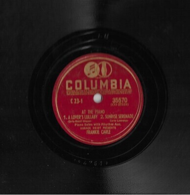 Carle, Frankie / A Lover&#39;s Lullaby | Columbia 35570 | 10 Inch Shellac Single (78 RPM) | July 1940